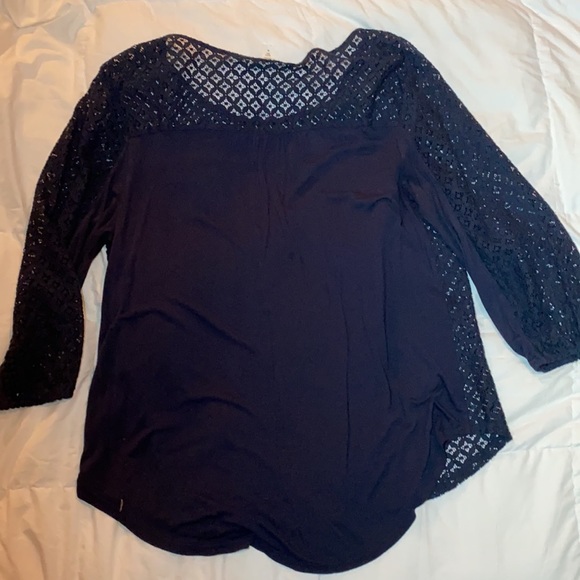 Crop sleeve canyons river blues navy top XL - Picture 4 of 5